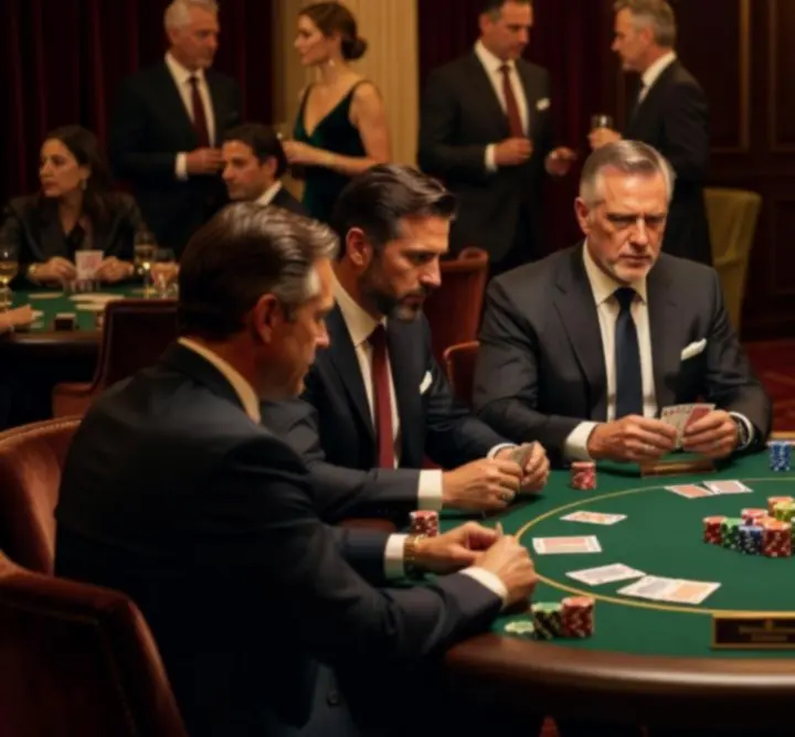 Stół pokerowy przygotowany na prywatne wydarzenie