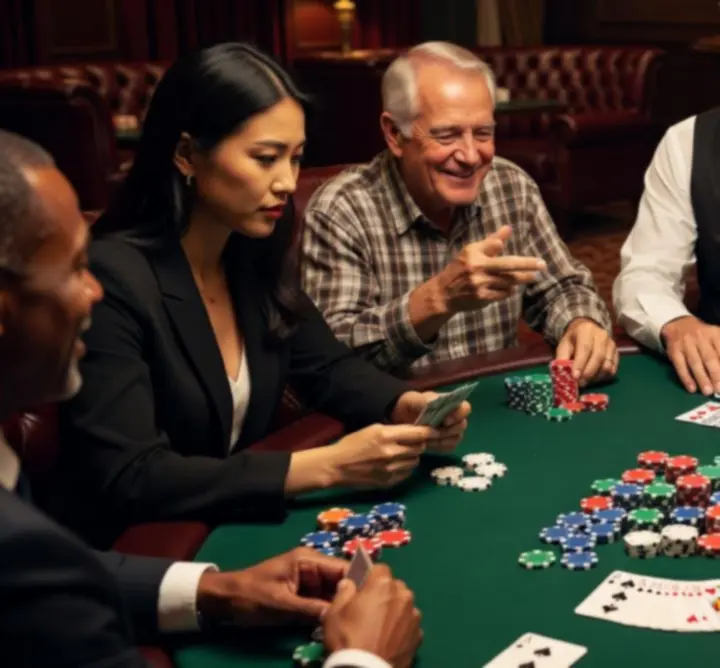 Stół pokerowy przygotowany na wydarzenie