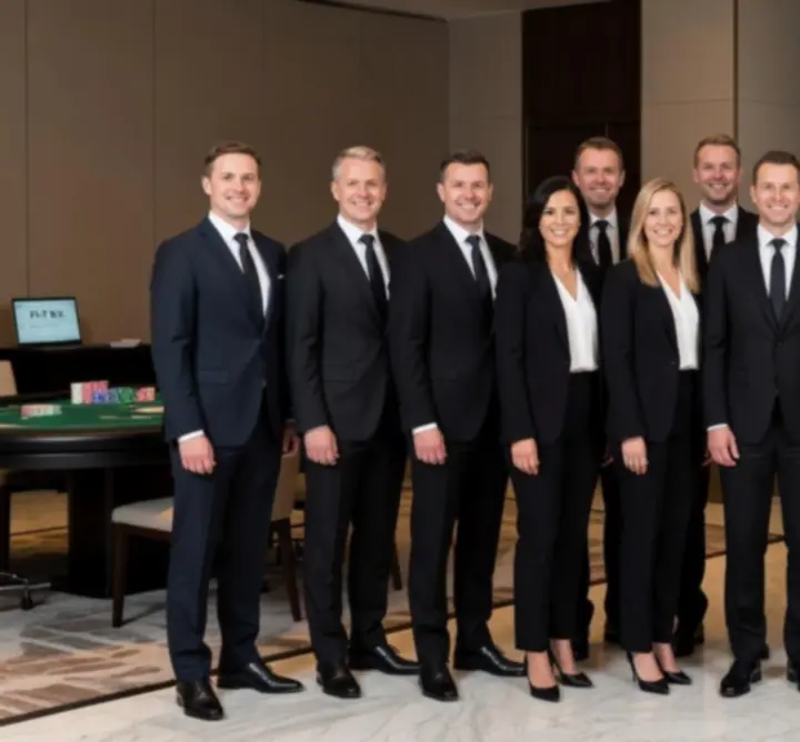 Zespół prowadzący wydarzenie z pokerem